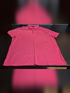 Apt. 9 Men's XXL Polo Shirt 100% Cotton Salmon Pink Short Sleeve Solid Casual